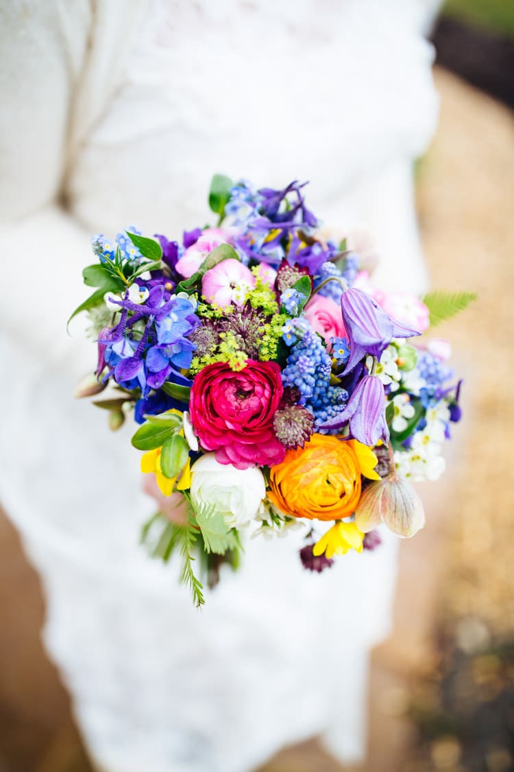 Bouquet Flowers Spring Bride Bridal Ranunculus Quirky Colourful Relaxed Fun Barn Wedding http://www.lushimaging.com/