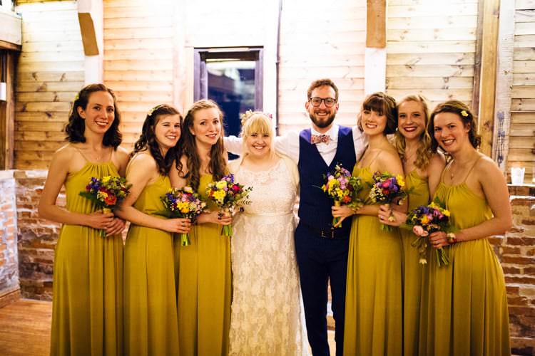 Mustard Bridesmaid Dresses Long Quirky Colourful Relaxed Fun Barn Wedding http://www.lushimaging.com/