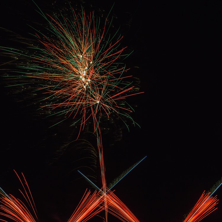 Fireworks Quirky Colourful Relaxed Fun Barn Wedding http://www.lushimaging.com/