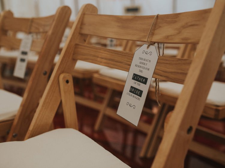 Ceremony Seat Labels Luggage Tags Creative Relaxed Child Friendly Wedding http://www.brookrosephotography.co.uk/