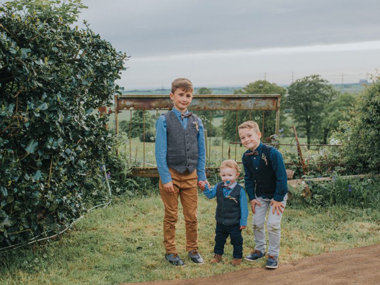 Waistcoat Bow Tie Page Boys Mismatched Creative Relaxed Child Friendly Wedding http://www.brookrosephotography.co.uk/