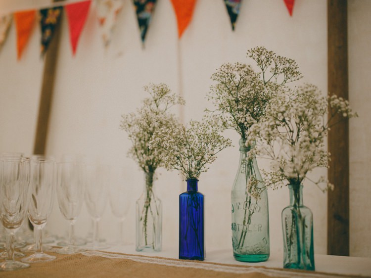 Flowers Bottles Creative Relaxed Child Friendly Wedding http://www.brookrosephotography.co.uk/