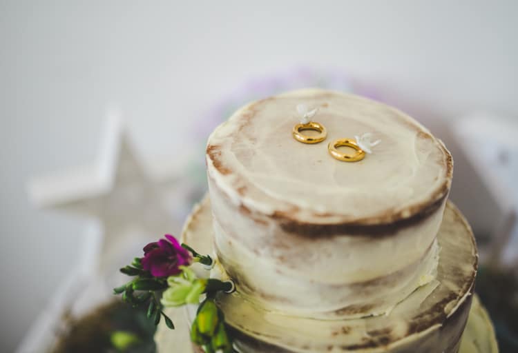 Rings Topper Cake Colourful Home Made Spring Country Wedding http://www.racheljoycephotography.co.uk/