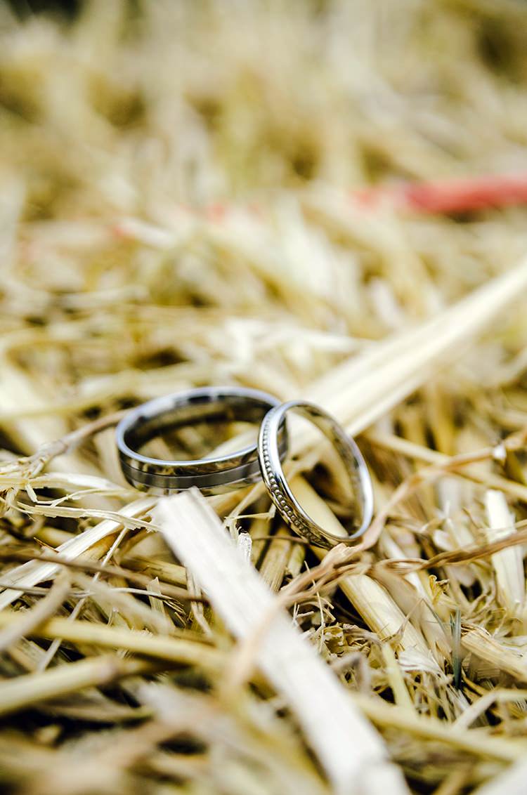 Rings Bands Bride Groom Rustic Relaxed Country Garden Wedding http://www.dmcclane.com/