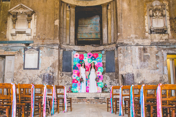 Asylum London Colourful Alternative Same Sex Wedding Ideas http://www.els-photography.com/