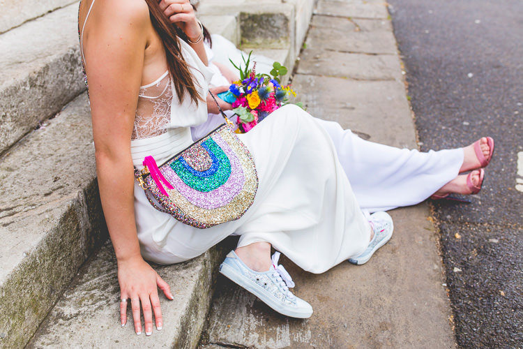 Rainbow Glitter Bag Colourful Alternative Same Sex Wedding Ideas http://www.els-photography.com/