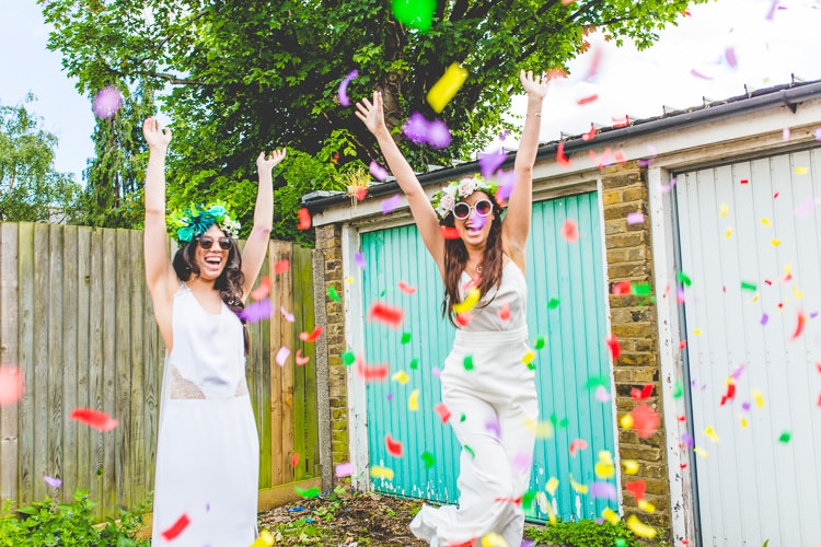 Confetti Throw Brides Colourful Alternative Same Sex Wedding Ideas http://www.els-photography.com/