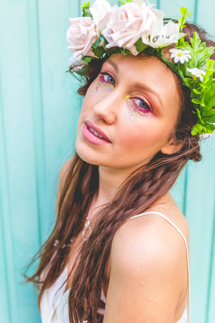 Glitter Make Up Bride Bridal Colourful Alternative Same Sex Wedding Ideas http://www.els-photography.com/