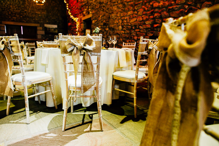 Hessian Bow Chair Covers Decor Dreamy Stylish Barn Wedding http://www.faircloughphotography.co.uk/