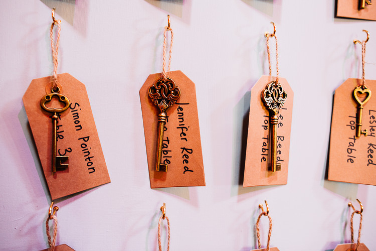 Key Luggage Tag Seating Table Plan Chart Escort Cards Dreamy Stylish Barn Wedding http://www.faircloughphotography.co.uk/