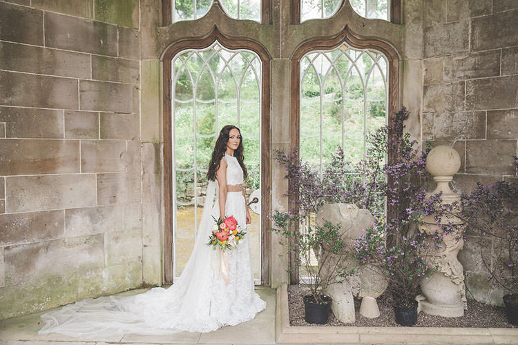 Bridal Seperates Dress Gown Top Skirt Boho Bride Playful Peach Wedding Ideas http://www.kelleequinnphotography.com/