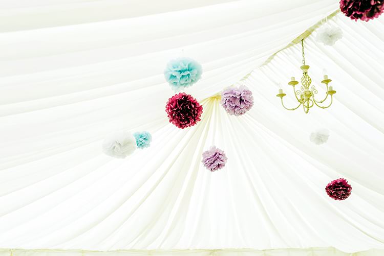 Pom Poms Rustic Relaxed Country Garden Wedding http://www.dmcclane.com/