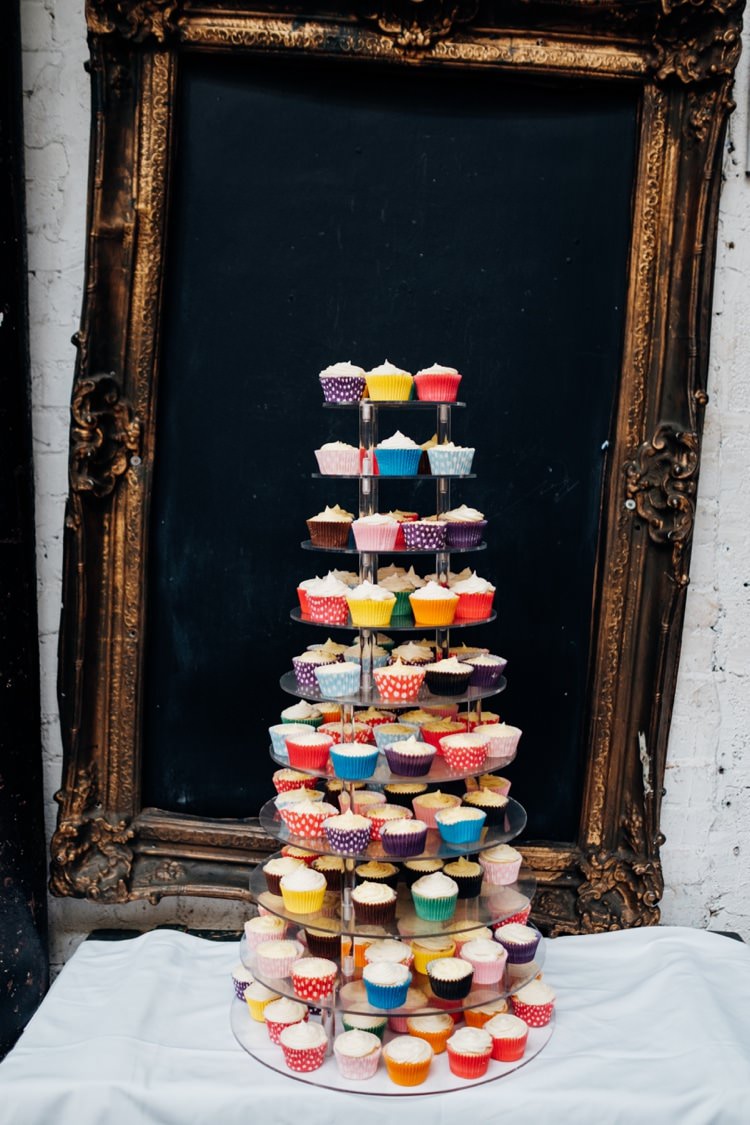Colourful Cupcake Tower Cake Quirky Music City Wedding http://www.mariannechua.com/