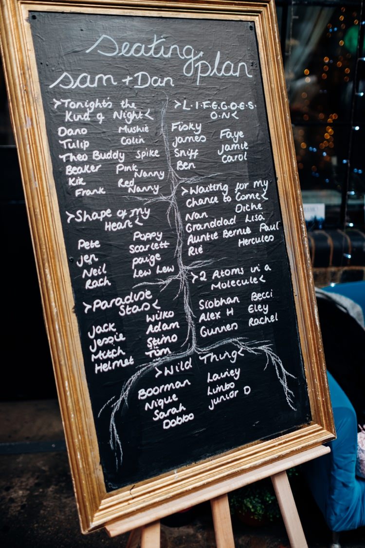 Chalk Black Board Seating Table Plan Chart Quirky Music City Wedding http://www.mariannechua.com/