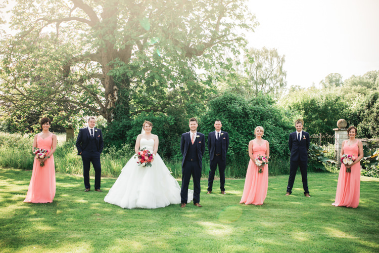 Long Bridesmaid Dresses Romantic Coral Summer Wedding http://www.ljm-photography.co.uk/