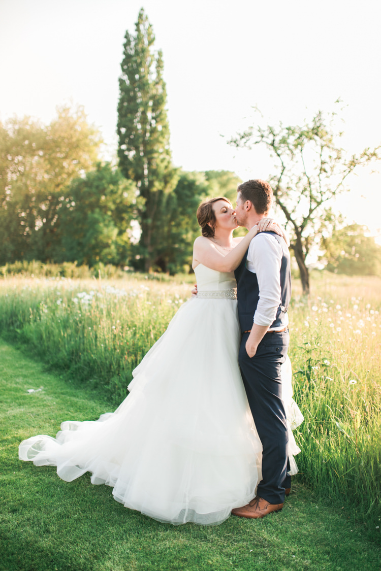 Strapless Tulle Belt Gown Bride Bridal Romantic Coral Summer Wedding http://www.ljm-photography.co.uk/