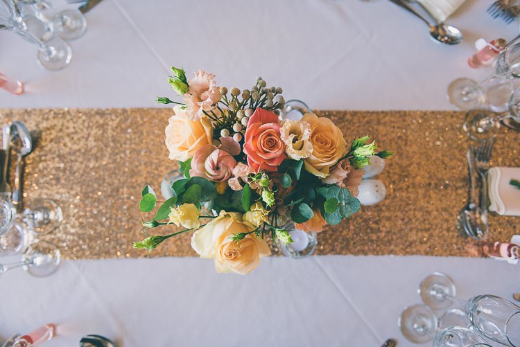 Sequin Table Cloth Runners Flowers Centrepiece Table Decor Eclectic Colour Pop Barn Wedding http://www.robtarren.co.uk/