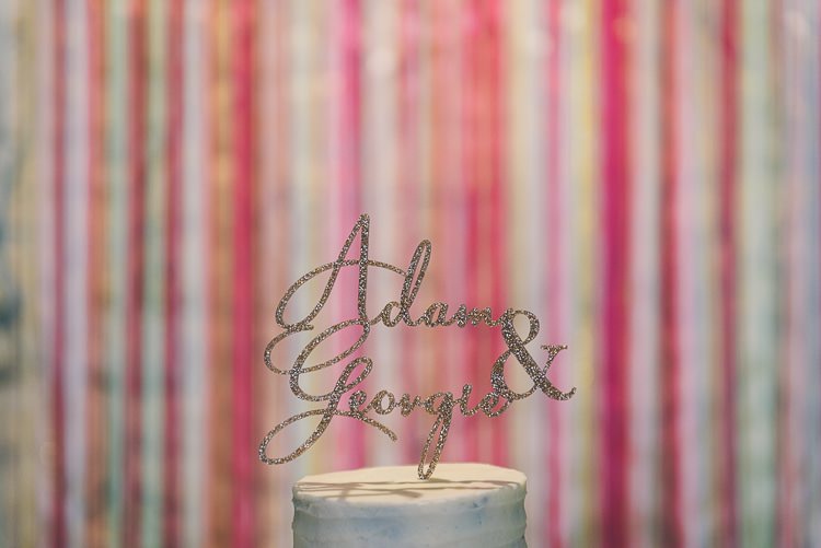 Glitter Cake Topper Names Eclectic Colour Pop Barn Wedding http://www.robtarren.co.uk/