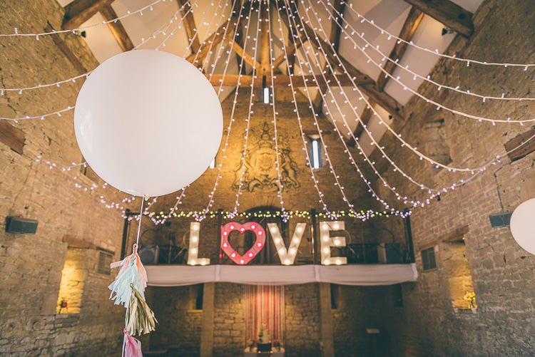 Giant Balloon Tassels Eclectic Colour Pop Barn Wedding http://www.robtarren.co.uk/