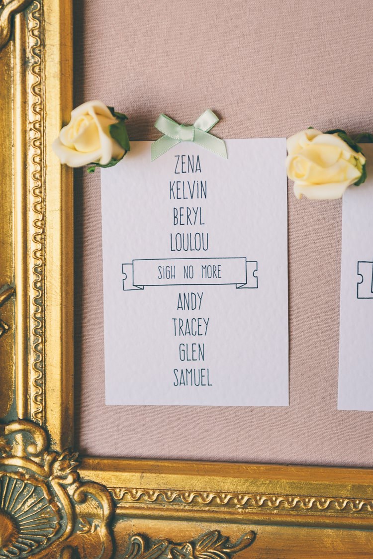Gold Frame Seating Plan Table Chart Eclectic Colour Pop Barn Wedding http://www.robtarren.co.uk/