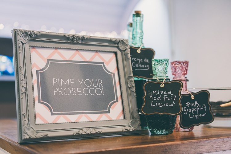 Pimp Your Prosecco Table Stand Bar Station Drinks Cocktails Eclectic Colour Pop Barn Wedding http://www.robtarren.co.uk/
