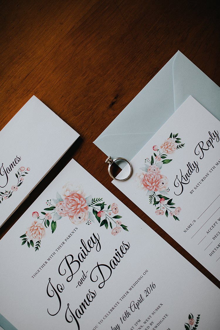 Floral Whimsical Stationery Invitations Magical Spring Barn Wedding http://www.ireneyapweddings.com/