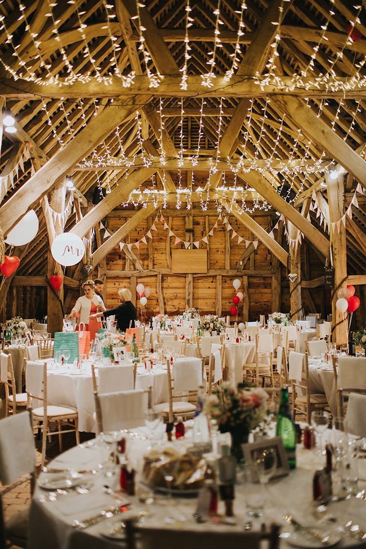 Fairy Lights Balloons Rustic Magical Spring Barn Wedding http://www.ireneyapweddings.com/
