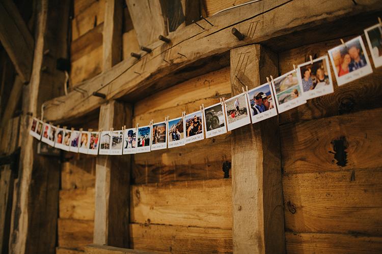 Photo Garland Polaroid Magical Spring Barn Wedding http://www.ireneyapweddings.com/