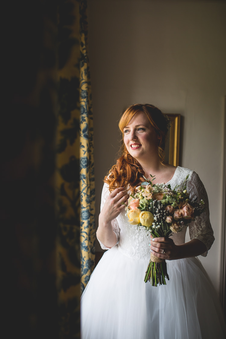 Kity Dulcie Dress Bride Bridal Short Lace Sleeves Mint Peach Rustic Barn Wedding http://hannahhallphotography.co.uk/