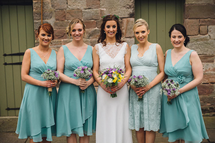 Mint Bridesmaid Dresses Short Vintage Sports Rustic Yellow Barn Wedding http://www.redonblonde.com/