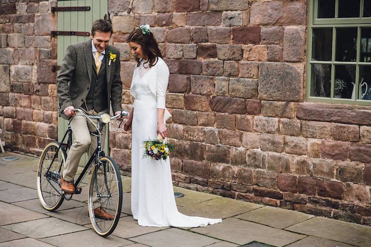 Bike Bicycle Vintage Sports Rustic Yellow Barn Wedding http://www.redonblonde.com/