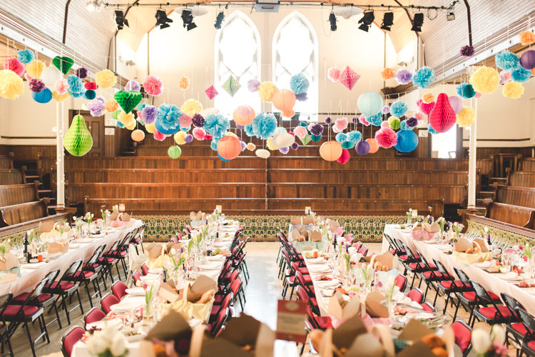 Pom Poms Lanterns Honeycomb Balls Decor Bright Colourful Home Made Wedding http://www.jonturtle.co.uk/