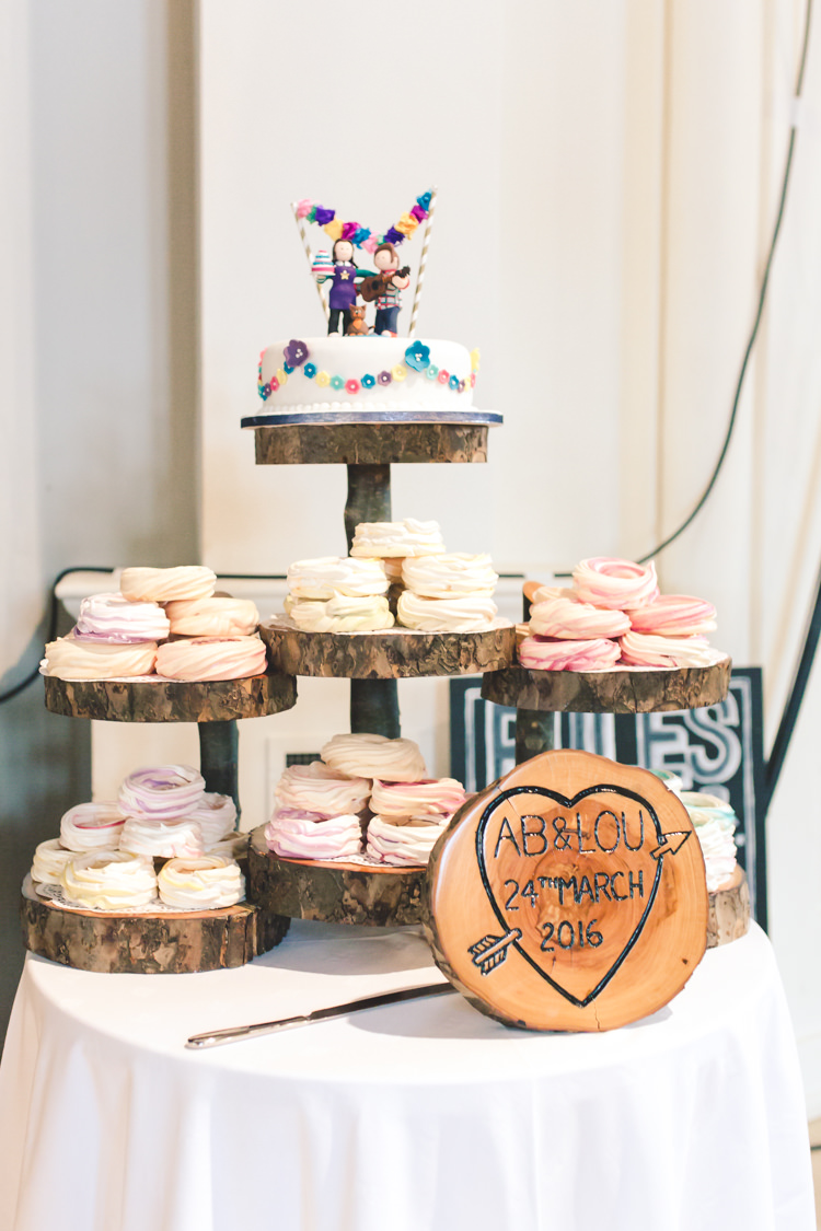 Cake Log Stand Bright Colourful Home Made Wedding http://www.jonturtle.co.uk/