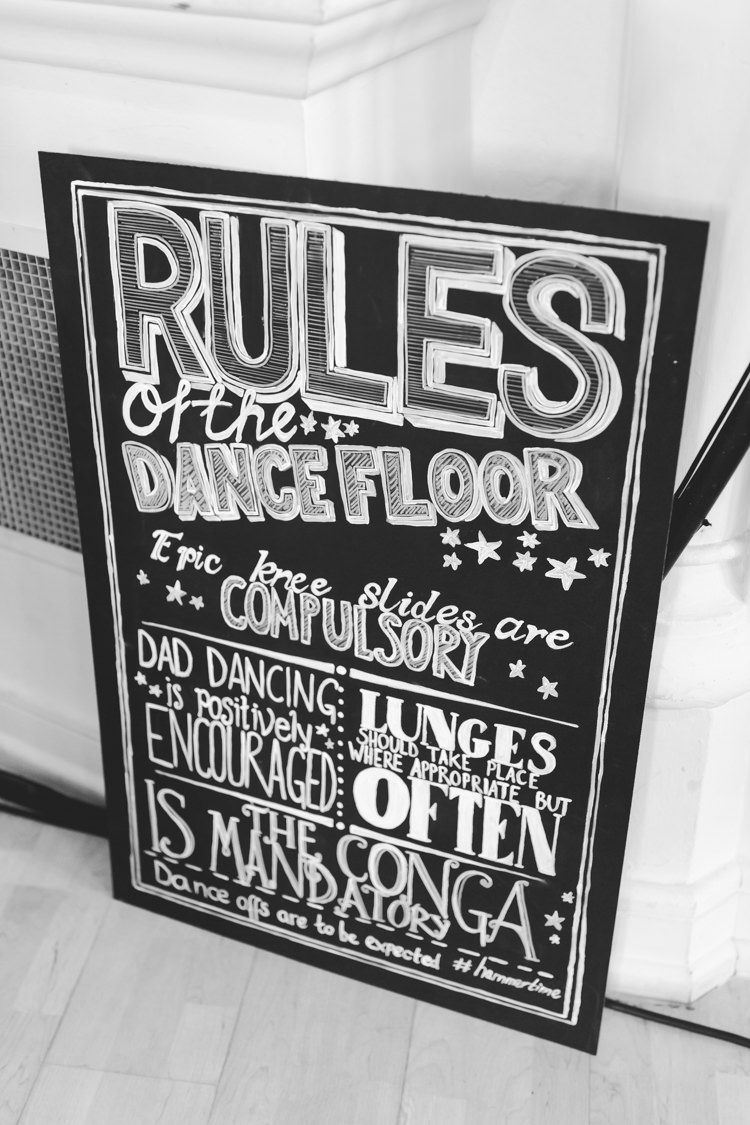 Dance Floor Rules Sign Bright Colourful Home Made Wedding http://www.jonturtle.co.uk/