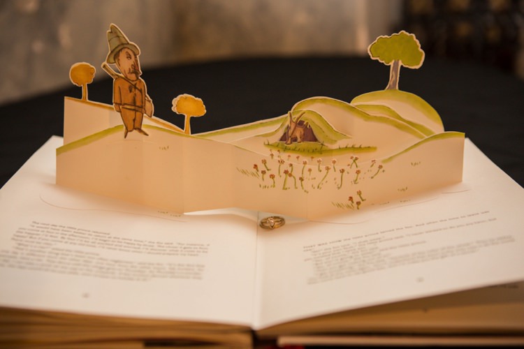 Vintage Pop Up Book Wedding Ring Artistic Whimsical Woodland Wedding http://www.adlivcollective.com/