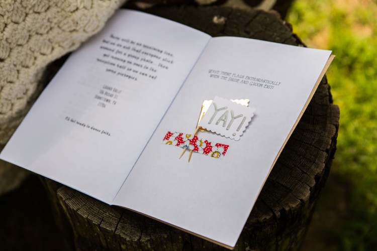 Ceremony Booklet Celebration Flags DIY Artistic Whimsical Woodland Wedding http://www.adlivcollective.com/