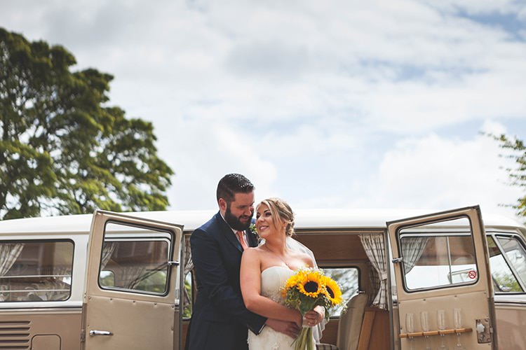 VW Camper Van Navy Yellow Sunflowers Brewery Wedding http://www.jemmakingphotography.co.uk/
