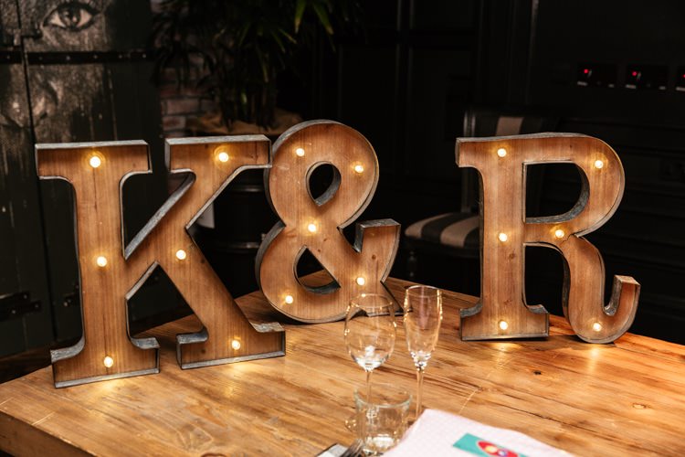 Letter Lights Quirky Intimate Laid Back Wedding http://www.cassandralane.co.uk/