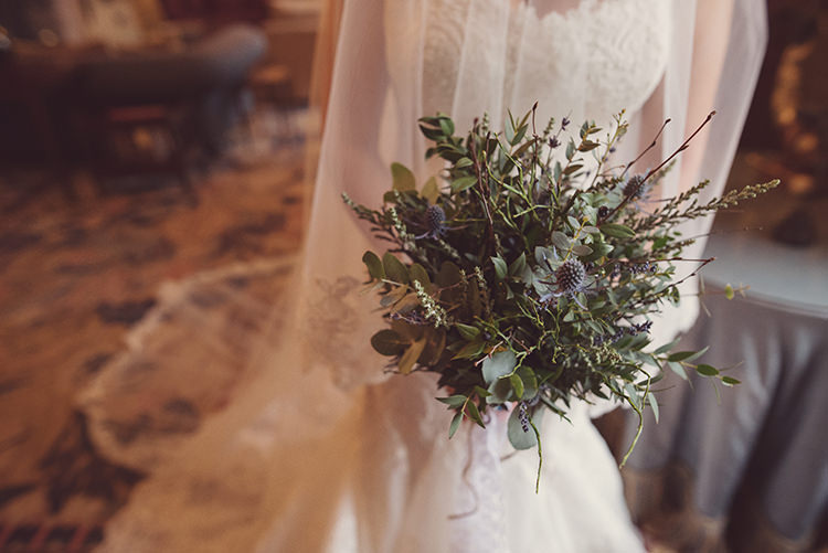 Bouquet Bride Bridal Foliage Thistle Vintage Quirky Rustic Natural Winter Wedding http://www.rebeccadouglas.co.uk/