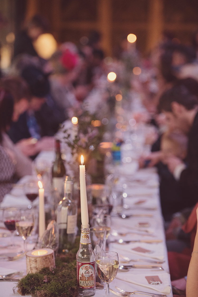 Candles Moss Table Runners Decor Quirky Rustic Natural Winter Wedding http://www.rebeccadouglas.co.uk/