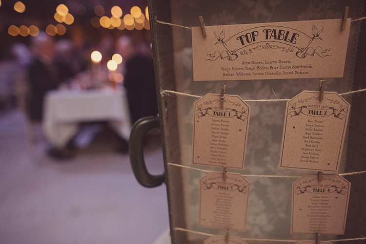 Suitcase Table Plan Seating Chart Quirky Rustic Natural Winter Wedding http://www.rebeccadouglas.co.uk/
