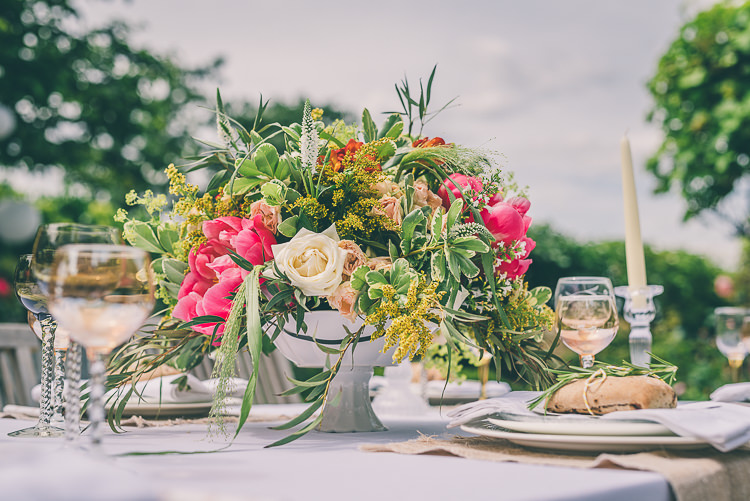 Whimsical Flowers Table Decor Centrepiece Peony Peonies Ethereal Coral Countryside Wedding Ideas http://www.robtarren.co.uk/