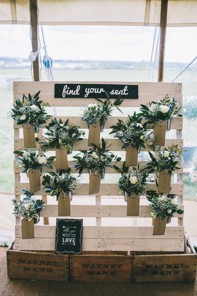 Pallet Crate Pit Plants Luggage Tag Black Board Seating Table Plan Chart Decor Home Made Country Festival Wedding http://www.jamespowellphotography.co.uk/