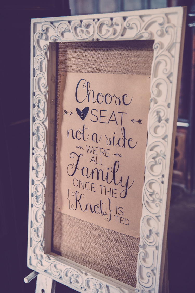 Choose A Seat Not A Side Hessian Burlap Sign Alternative Game of Thrones Fete Wedding http://hayleybaxterphotography.com/