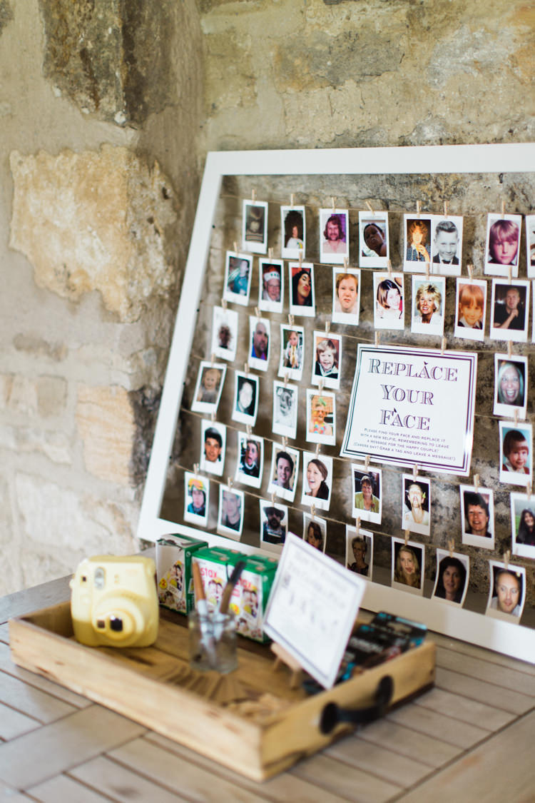 Guest Book Polariod Replace Your Face Beautiful Barn Bird Wedding http://www.melissabeattie.com/