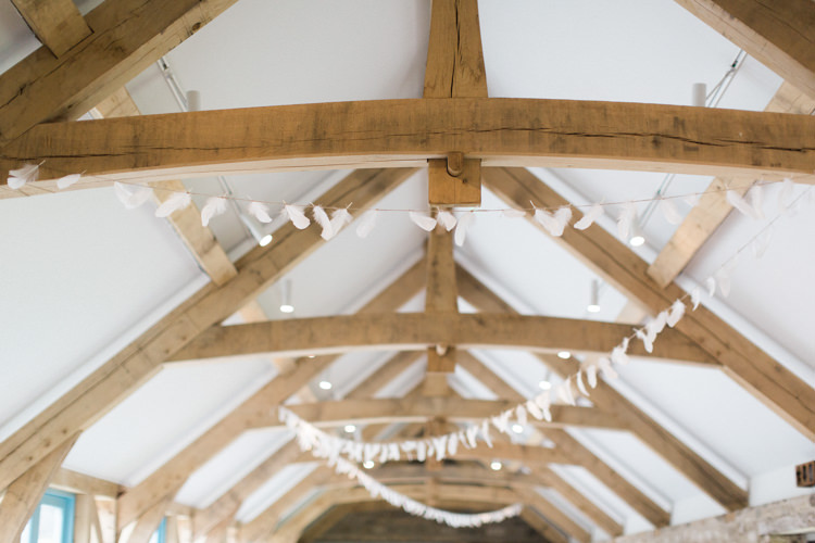 Feather Garland Bunting Beautiful Barn Bird Wedding http://www.melissabeattie.com/