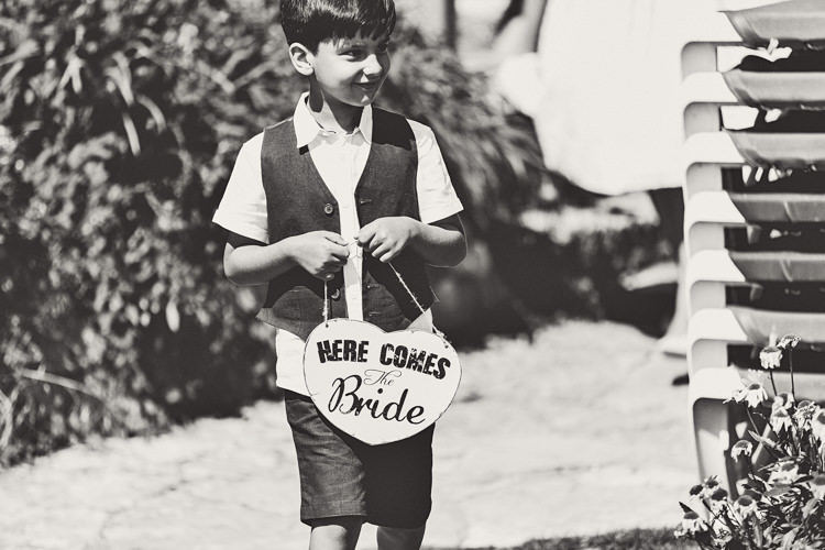 Here Comes The Bride Sign Page Boy DIY Tipi Camping Wedding http://www.wearetheclarkes.com/