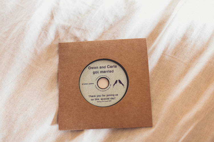 Music CD Favours DIY Tipi Camping Wedding http://www.wearetheclarkes.com/