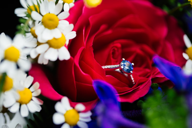 Sapphire Engagement Ring Multicoloured Fun Creative Wedding http://www.catlaneweddings.com/
