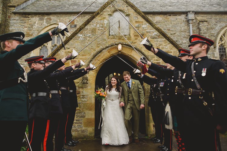 Sword Arch Bride Groom Exit Church Military Army Indie Rustic Beach Marquee Wedding http://www.abiriley.co.uk/